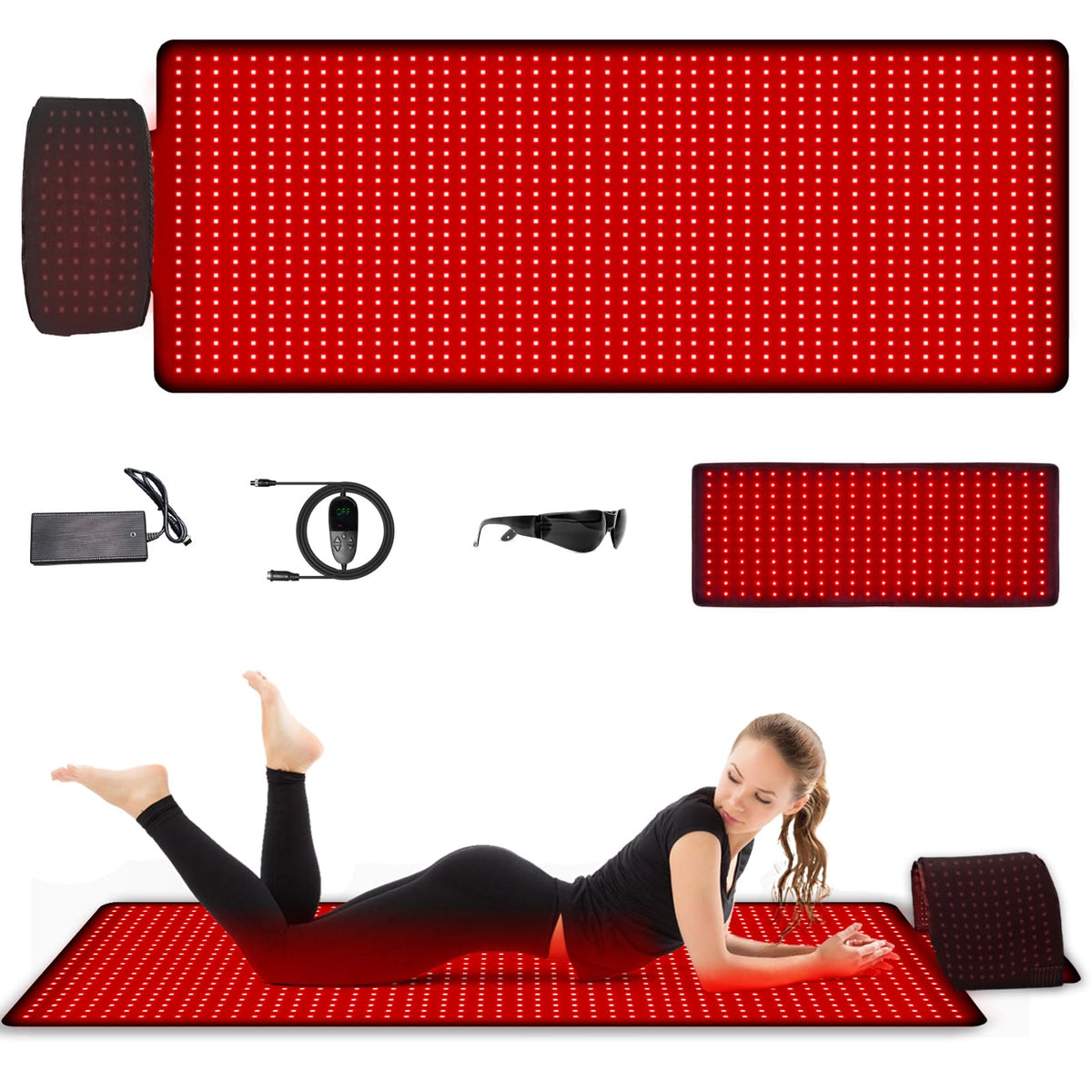 LITECARE red light therapy mat front view for full-body relaxation.