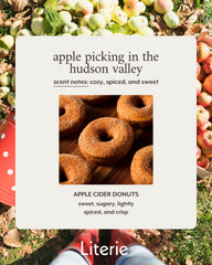 Apple cider donuts fragrance from Literie creates warm bakery notes.