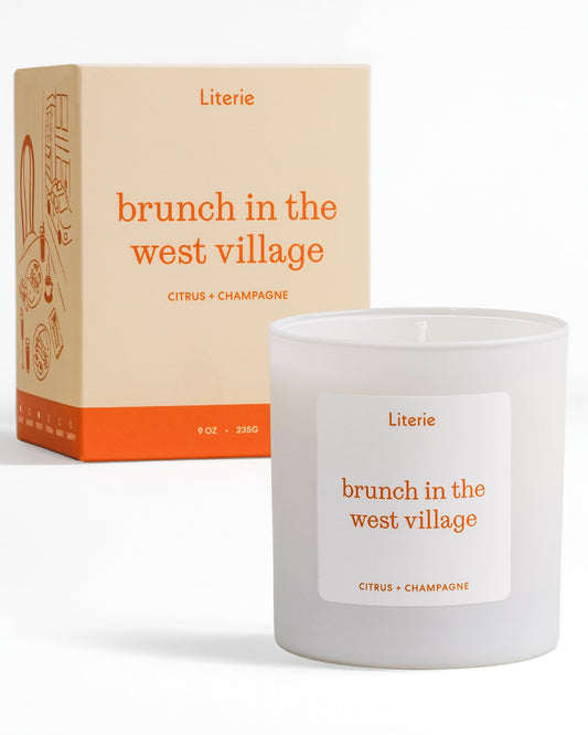 Literie Brunch West Village Citrus Champagne 9oz candle for cozy, stylish ambiance.