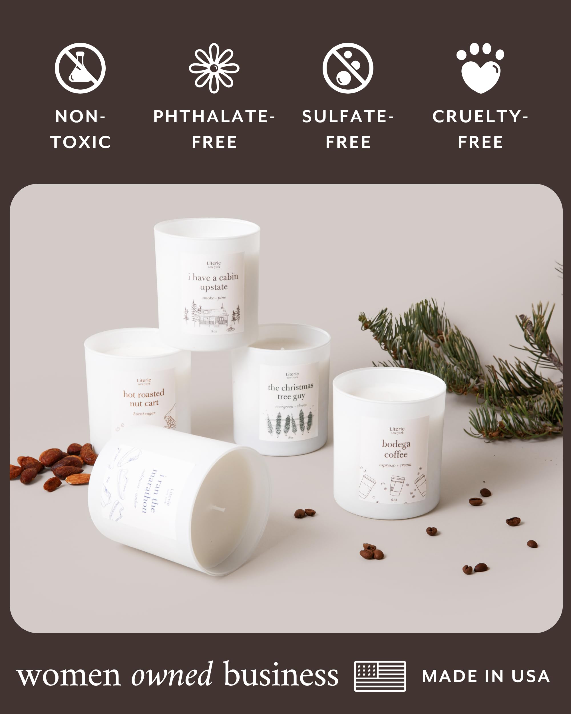 Gift-ready Literie candle for women and men who love cozy spaces.