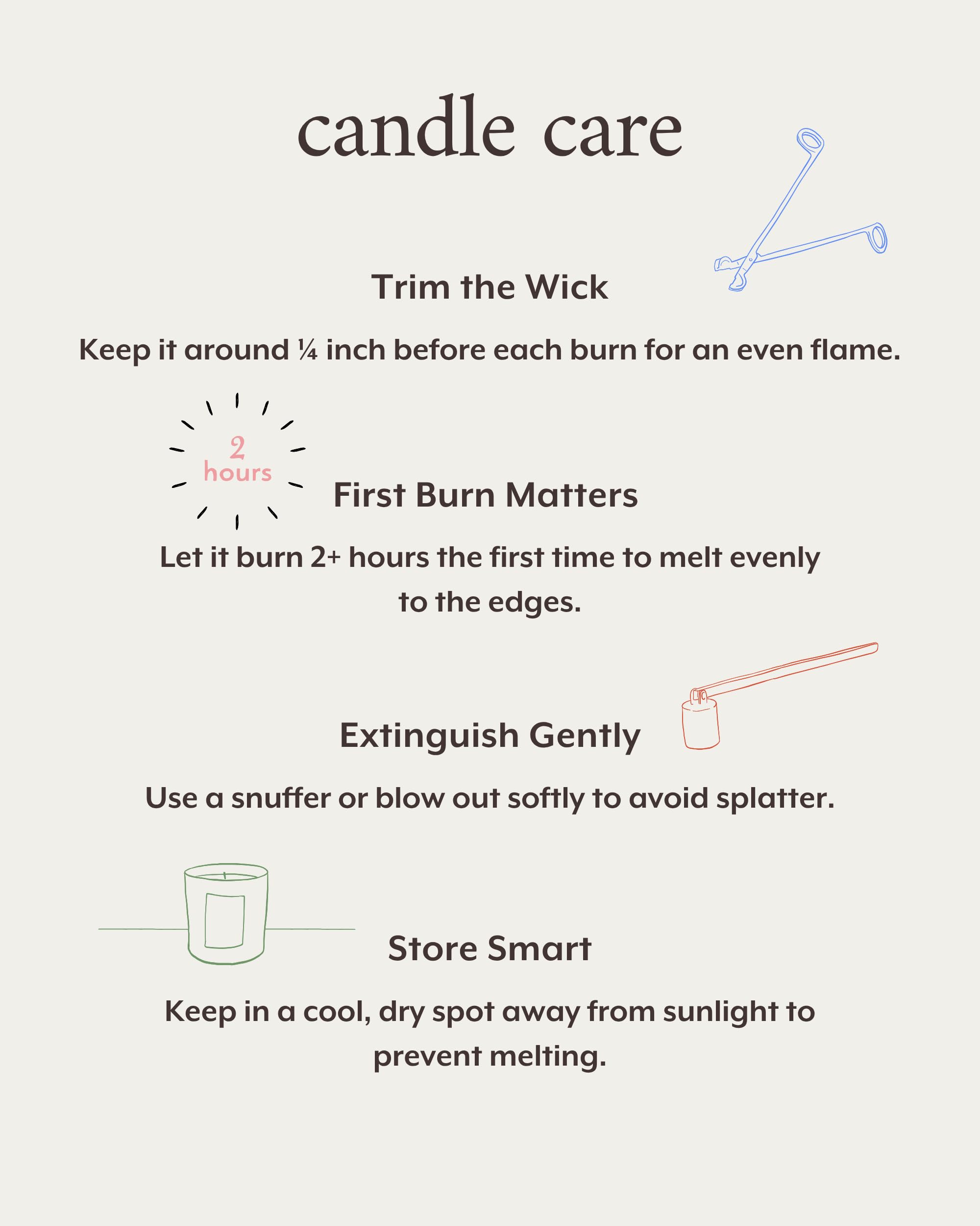 Literie candle on a living room table adds warm ambiance