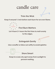 Literie candle on a living room table adds warm ambiance