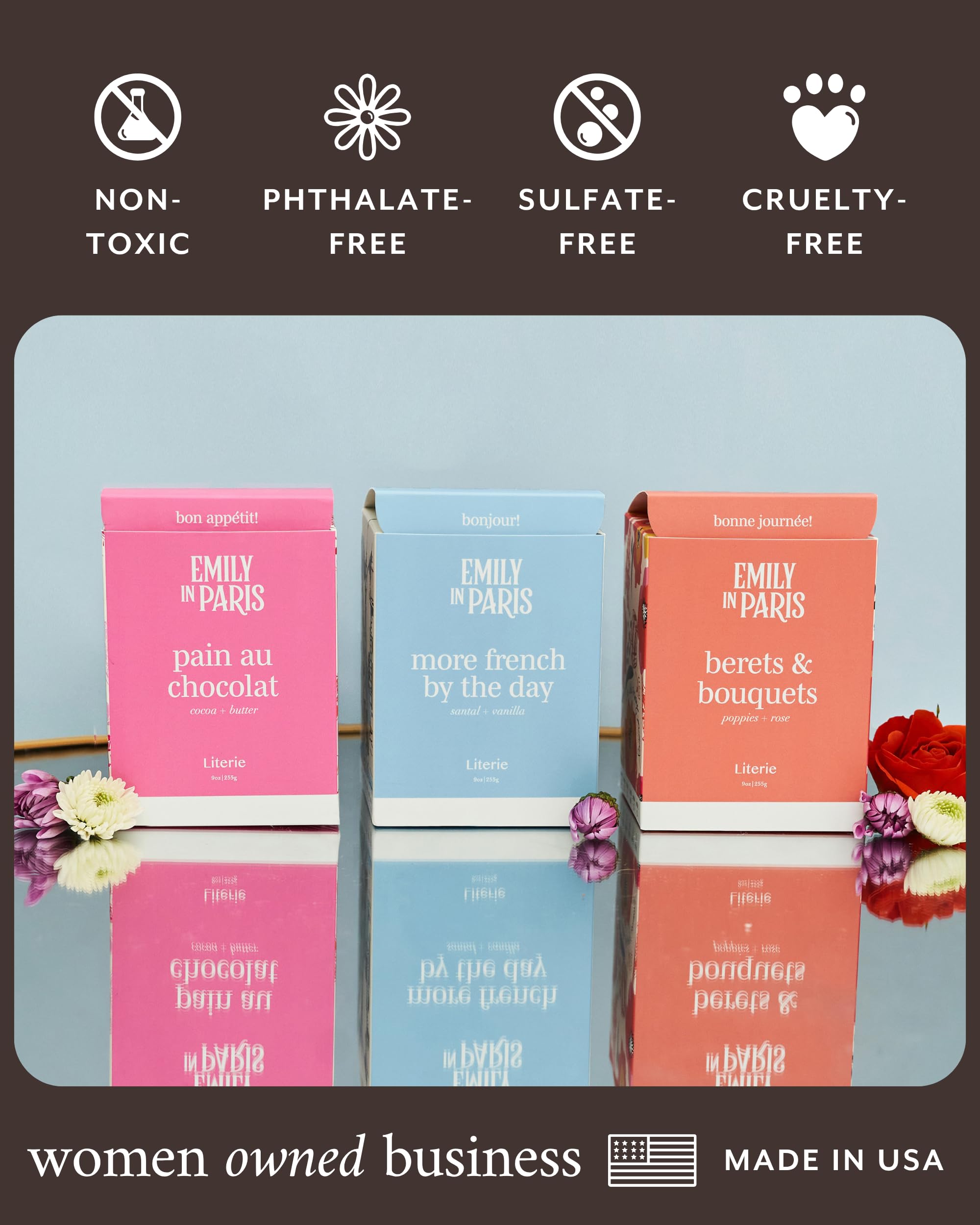 Literie Emily in Paris candle cafe-inspired atmosphere for cozy kitchen moments.