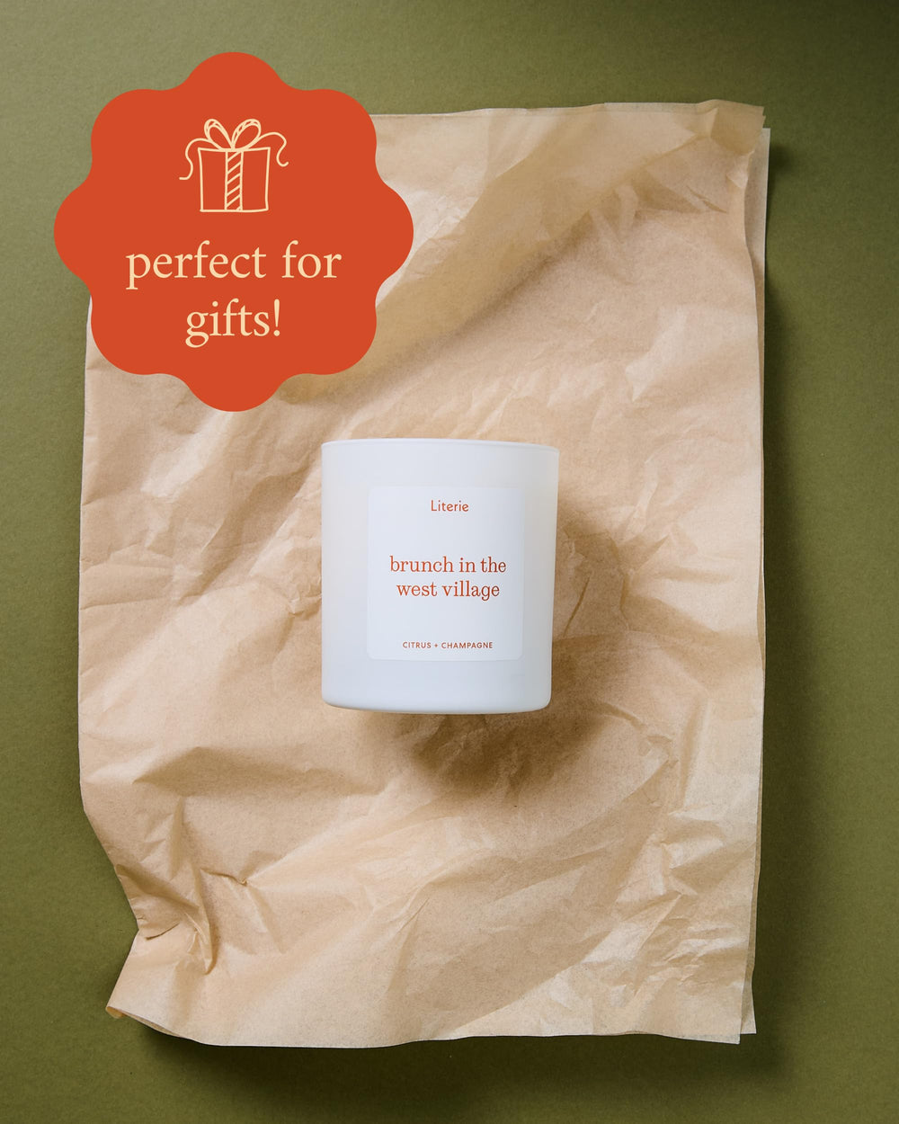 Literie vegan soy coconut wax candle offers clean ambience.