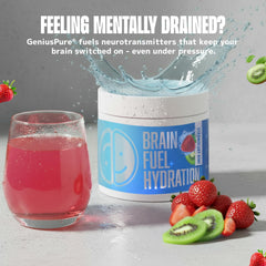 Lithios Brain Fuel Plus Hydration Mix bottle on shelf for convenient daily servings.