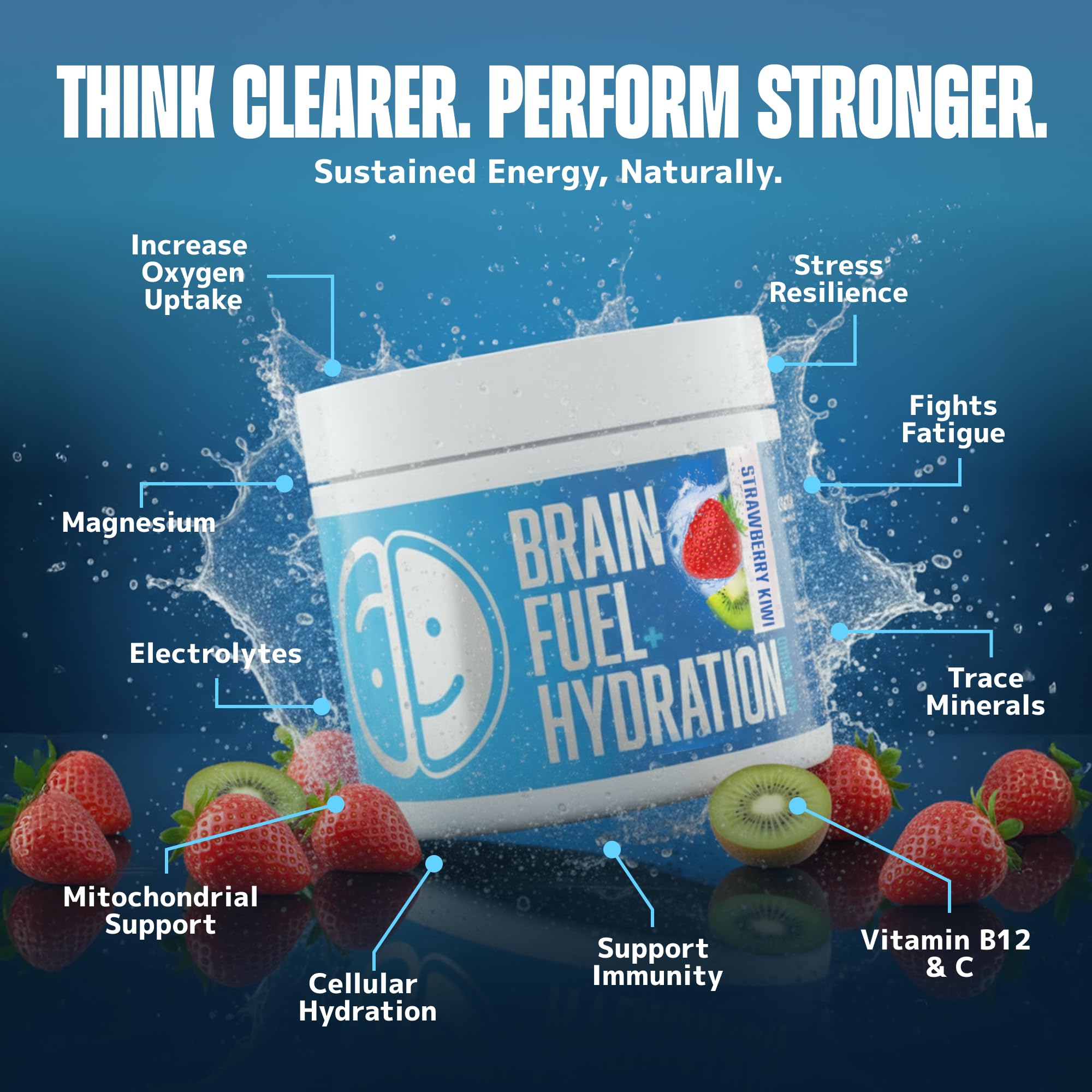 Lithios Brain Fuel Plus Hydration Mix flavor close-up highlights natural taste.