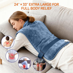 LITLISFlY wearable back heating pad for targeted relief while relaxing.