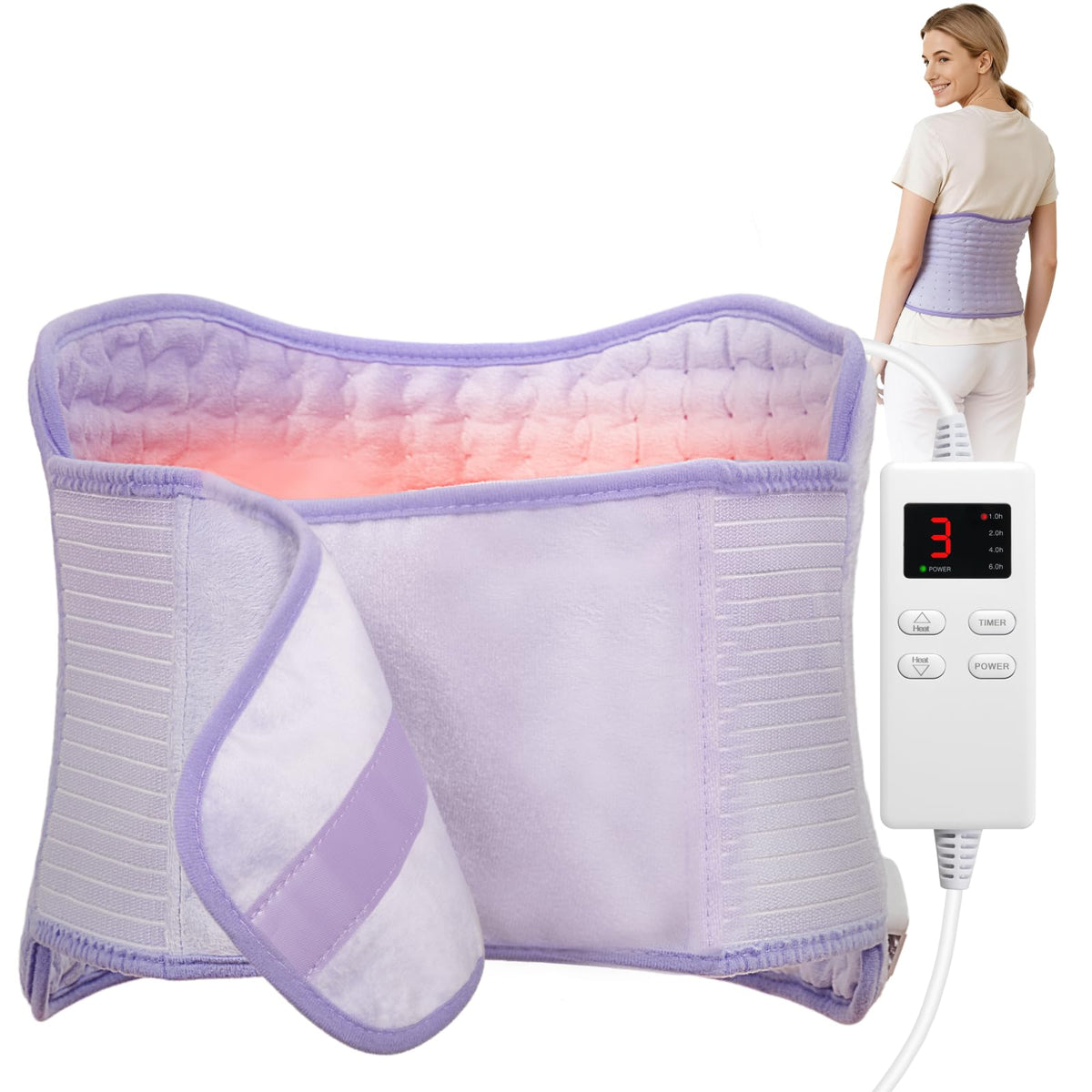 Litlisfly heating pad close-up shows plush coral fleece for cozy warmth.