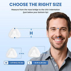 Litstone TMS Comfort nasal CPAP mask side view highlighting stable pressure and quiet sleep.