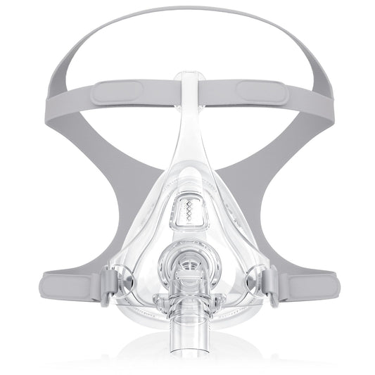 Litstone TMS Comfort Series full-face CPAP mask on face with secure fit for side sleepers