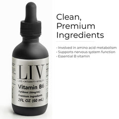 LIV liquid drops highlighting flexible dosing and sublingual use.