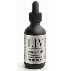 LIV liquid vitamin B6 drops showing the body-ready P-5-P form for easy dosing.