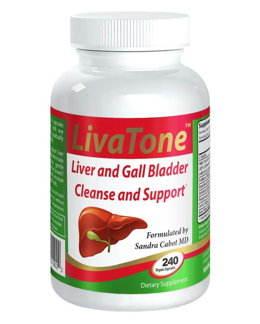 Livatone Liver Cleanse bottle label showcasing premium packaging for detox support