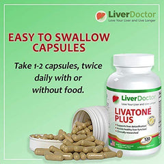 Ingredient overview shows vitamins and antioxidants in Livatone Plus.
