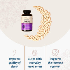 Ashwagandha root and L-Theanine close-up highlighting key ingredients