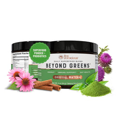 Live Conscious Beyond Greens front packaging shows a clean daily wellness blend