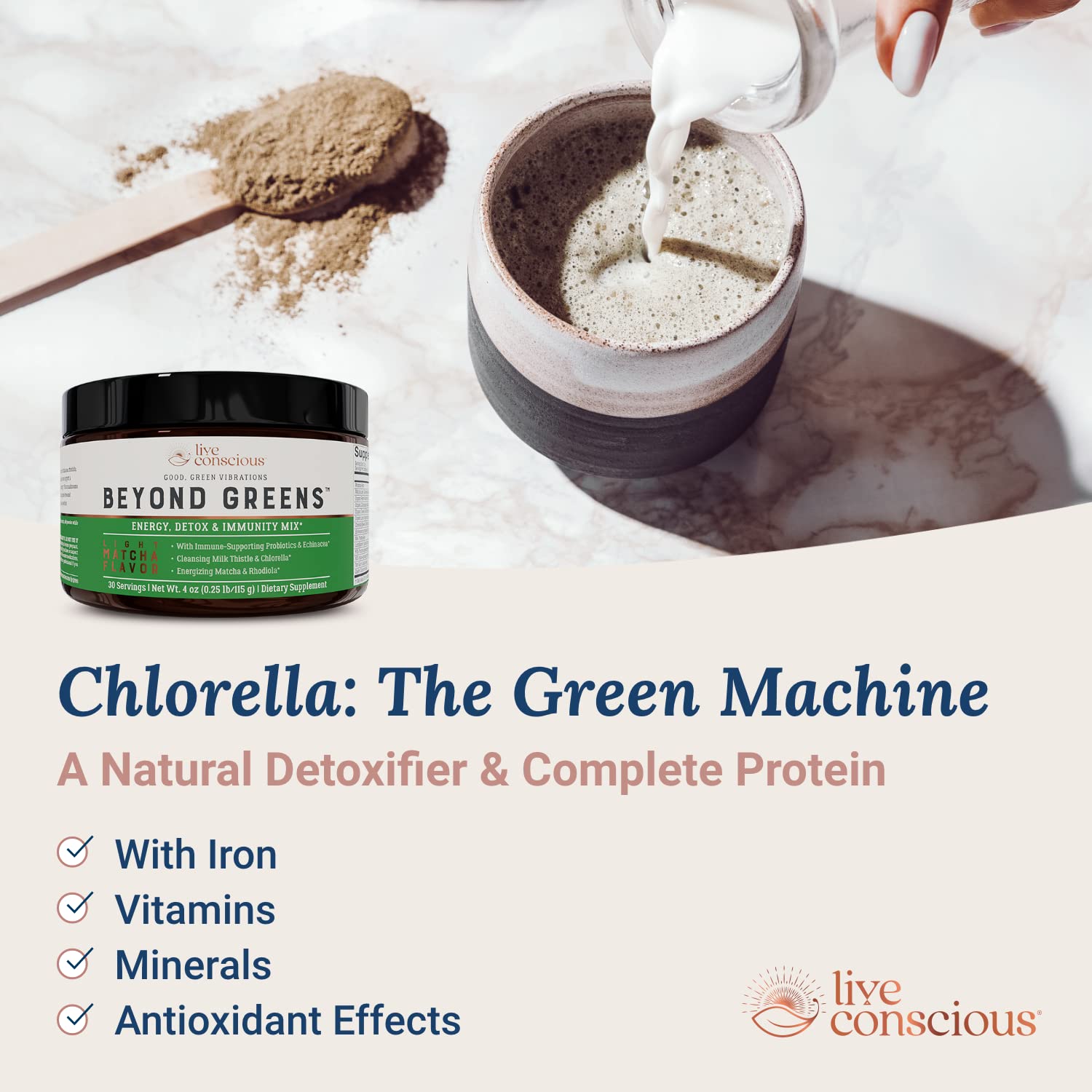 Mix in water for a refreshing matcha green energy boost