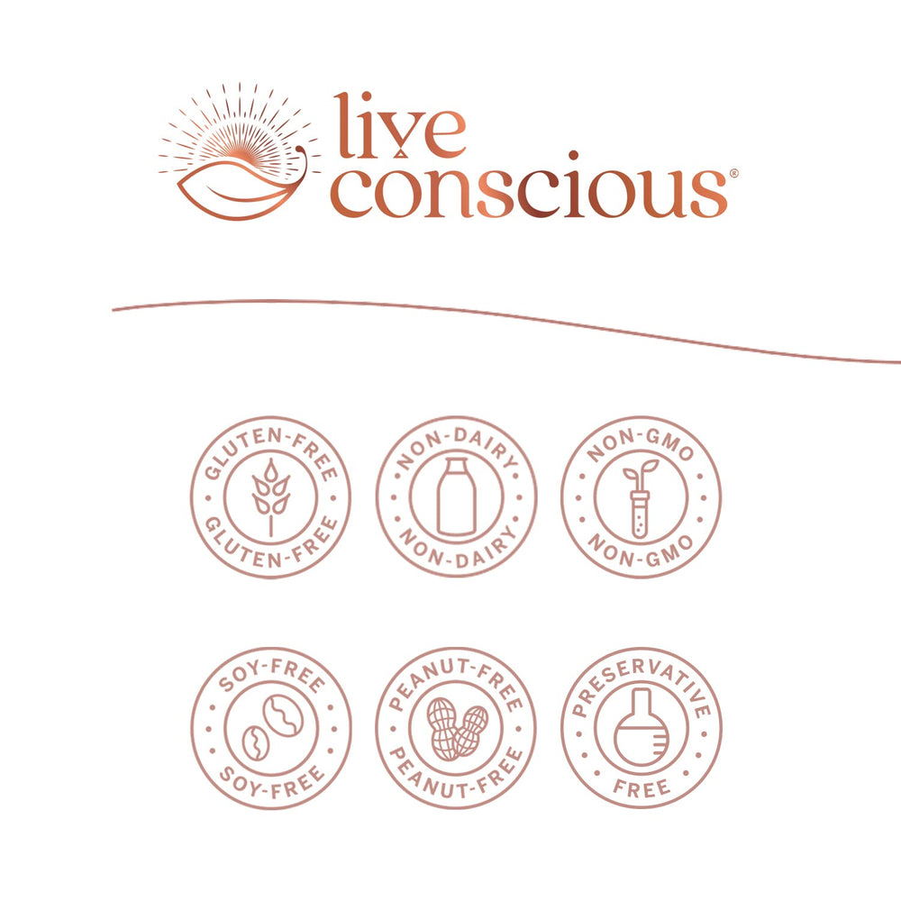 Live Conscious KrillWell bottle showing no fishy aftertaste claim for easy daily use