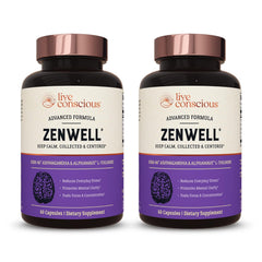 Live Conscious ZenWell KSM-66 Ashwagandha bottle front for stress support