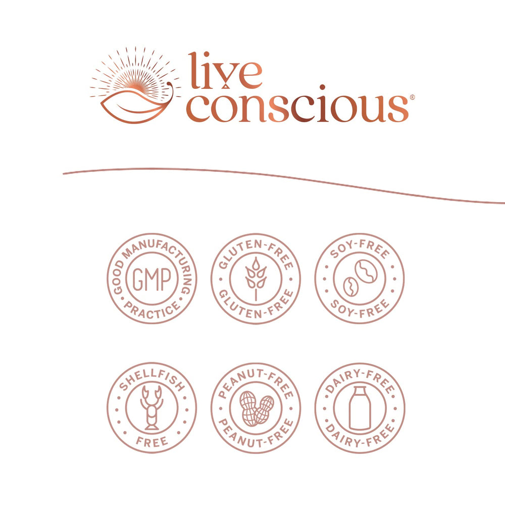 Live Conscious LiverWell bottle back label detailing formula for cleansing and metabolism