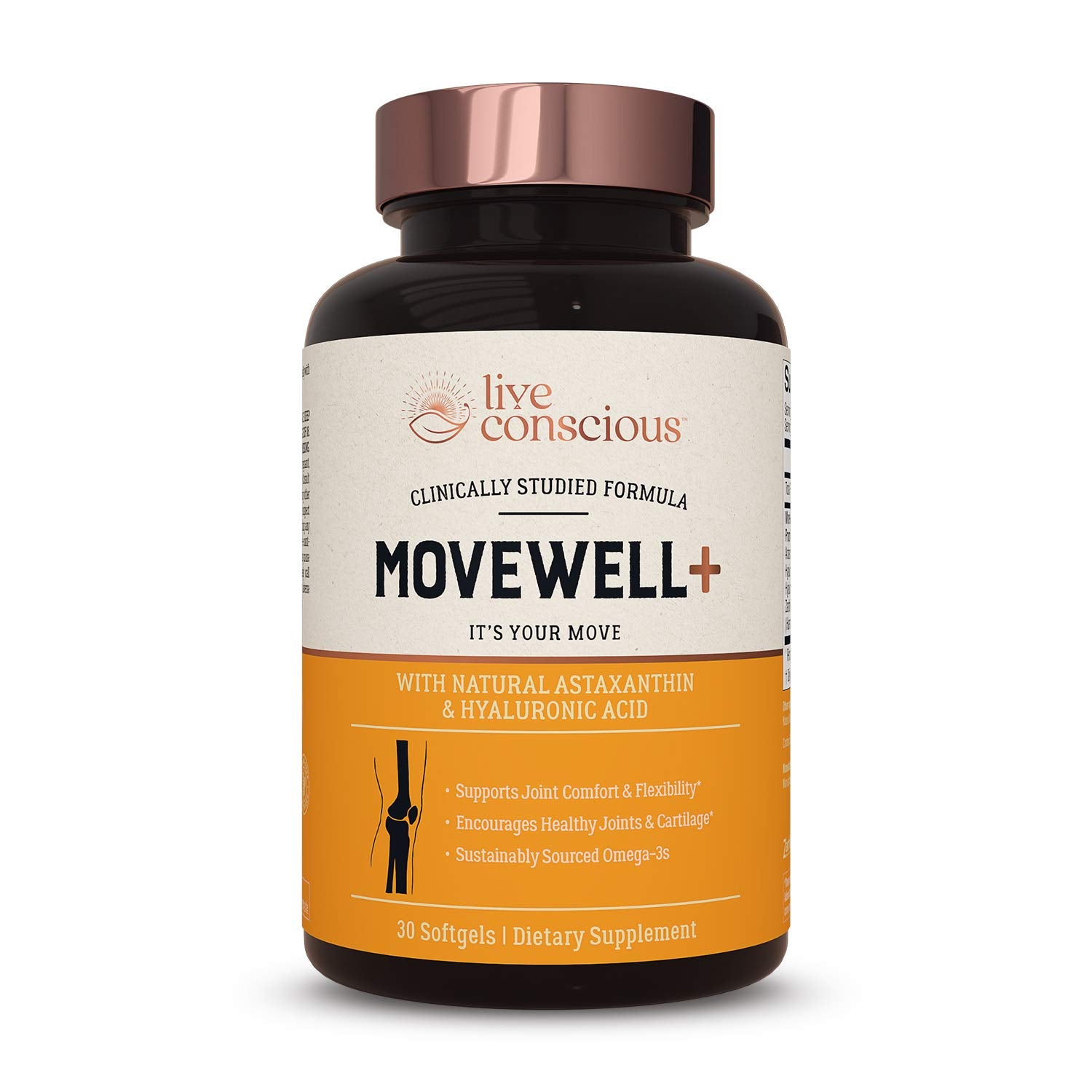 MoveWell Plus Antarctic Krill Oil bottle highlighting joint support and daily activity