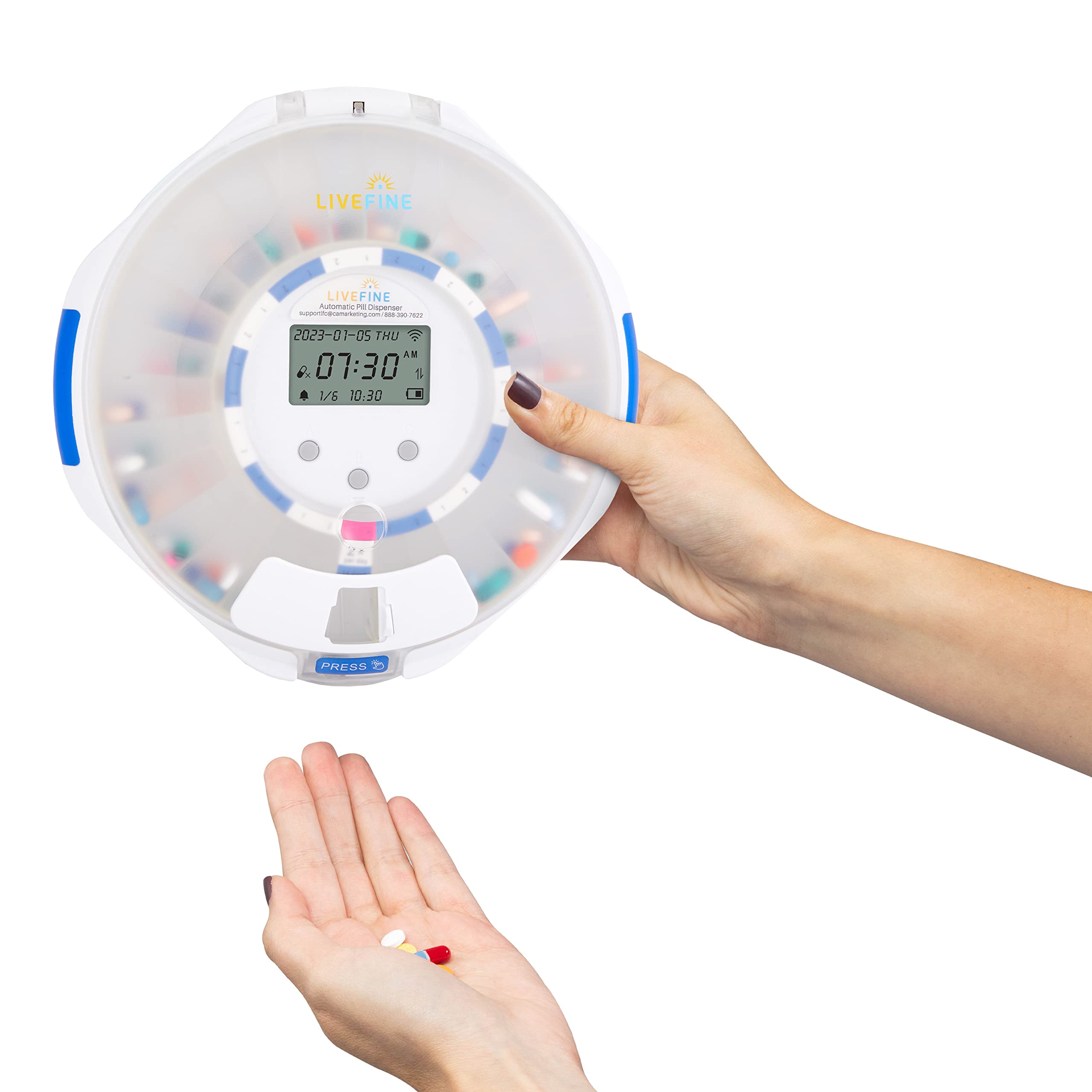 Live Fine setup is quick with an XL LCD display.