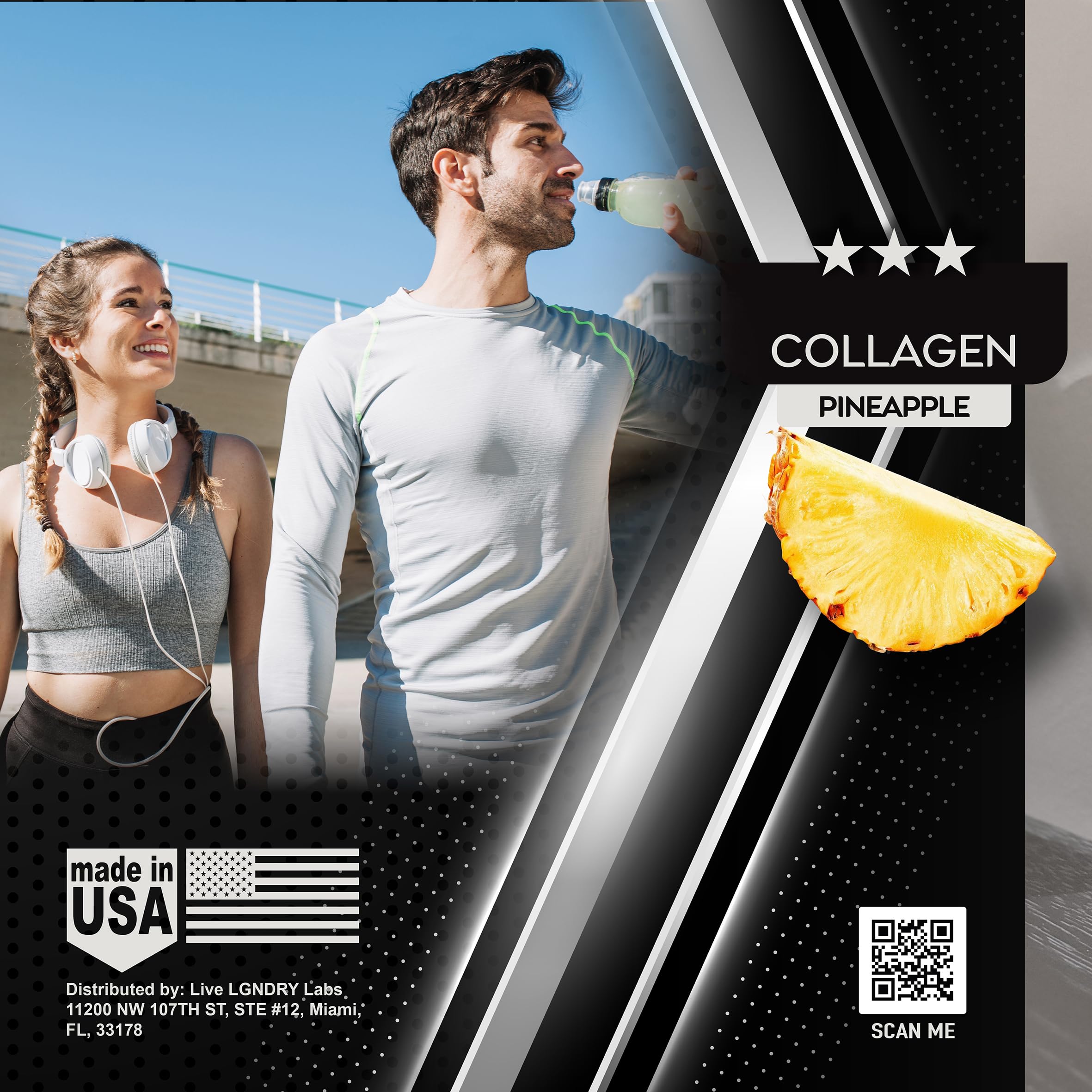 LIVE LGNDRY LABS collagen powder shaker for on-the-go use.