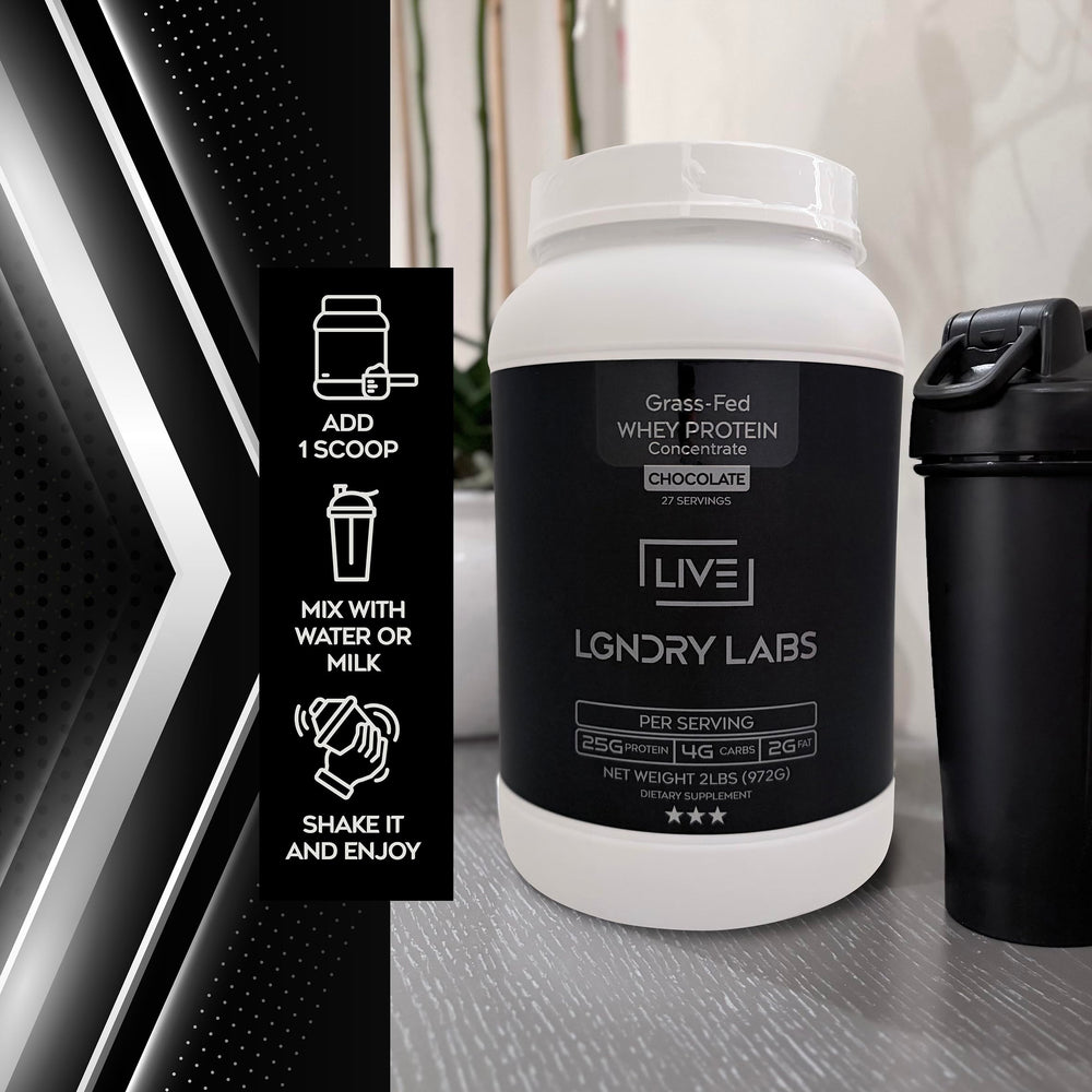 LIVE LGNDRY LABS bottle label close-up highlighting ingredients and packaging