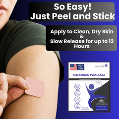 Live To Shine melatonin patch used in a nighttime routine with gradual release.