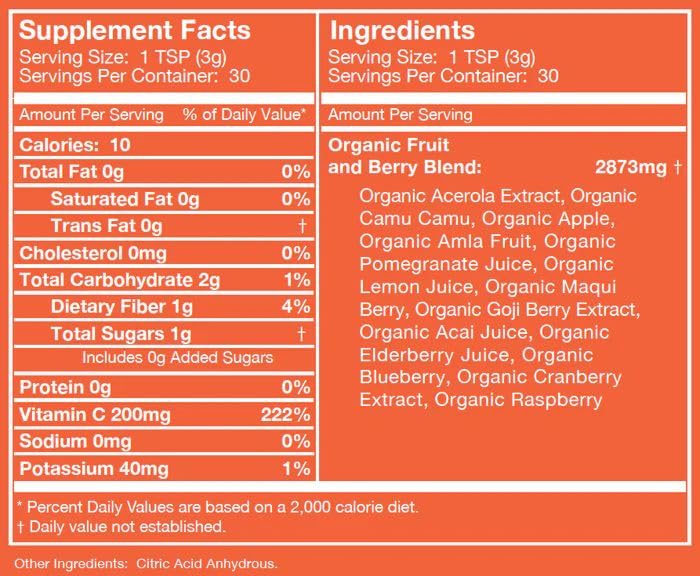 Live Ultimate Ultimate C powder being stirred into a glass for easy daily nutrition