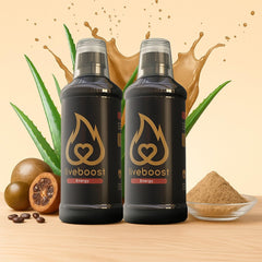 LIVEBOOST liquid supplement bottle pour for quick, convenient daily energy.