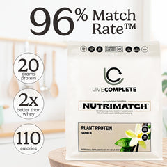 LiveComplete NutriMatch Vanilla powder with vanilla beans hints at natural flavor.