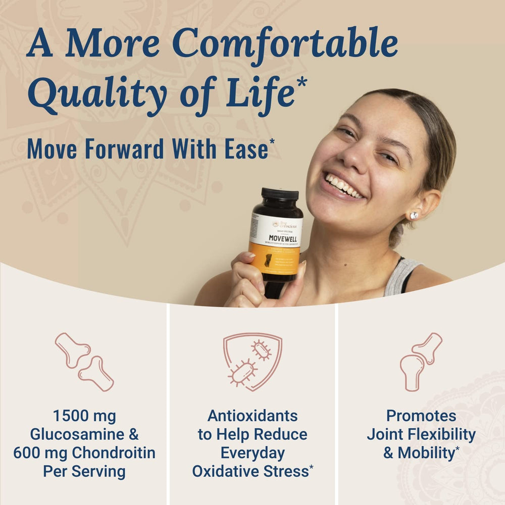 Live Conscious MoveWell capsules closeup for daily joint support.