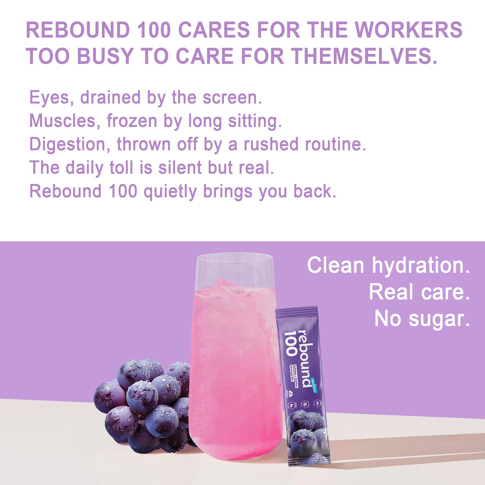Liveen Rebound 100 bottle label highlights electrolytes and lutein