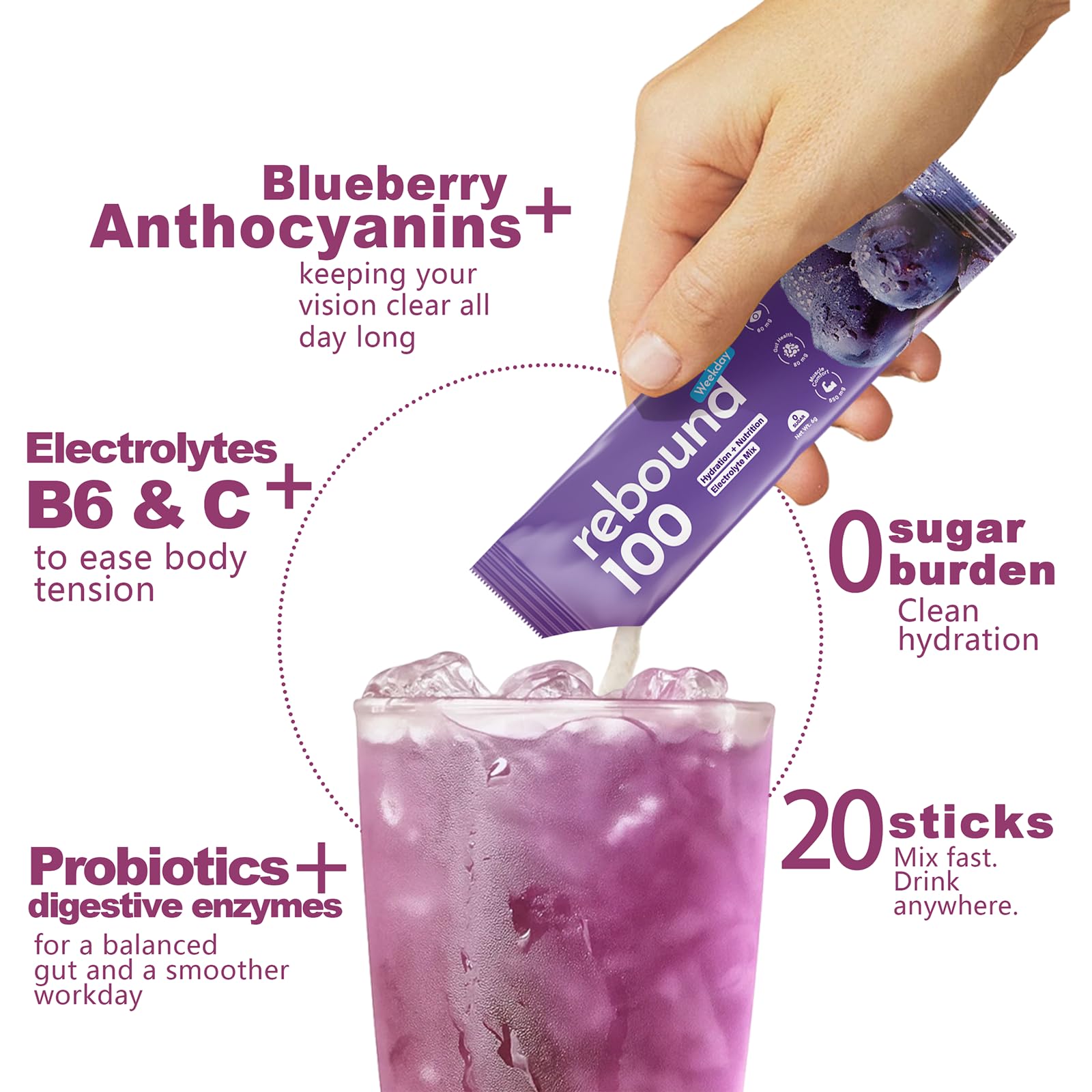 Liveen Rebound 100 on-the-go pack beside laptop for desk hydration