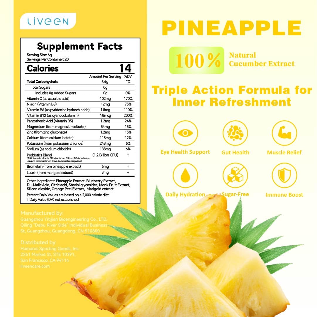 Liveen Rebound 100 bottle with water for sugar-free hydration.