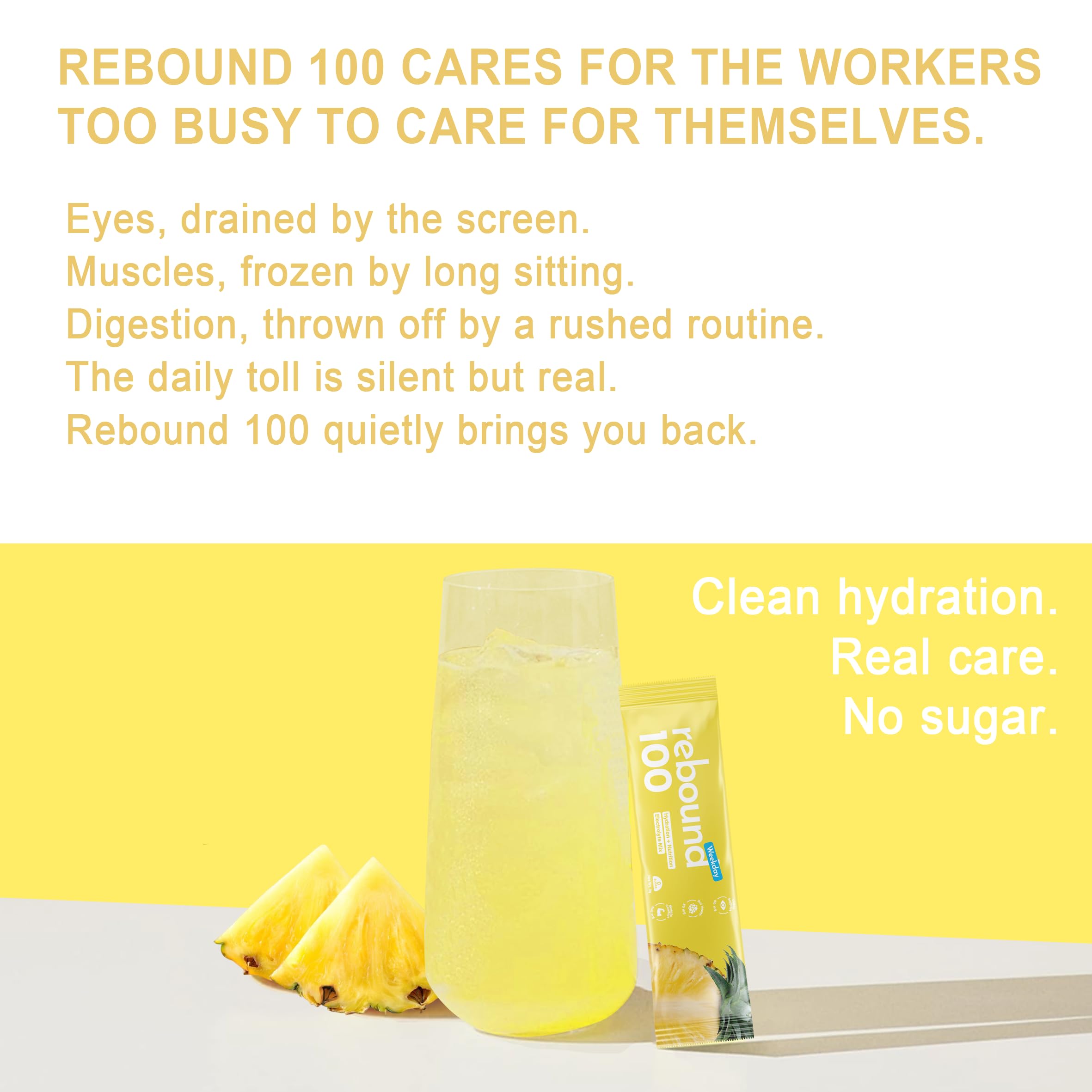 Liveen Rebound 100 pineapple flavor being mixed for refreshing hydration.