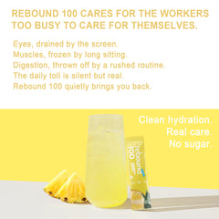 Liveen Rebound 100 pineapple flavor being mixed for refreshing hydration.