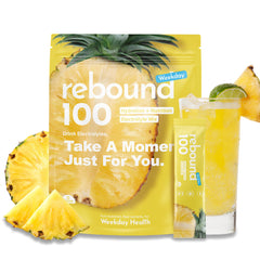 Liveen Rebound 100 stick-pack hero for quick on-the-go hydration.