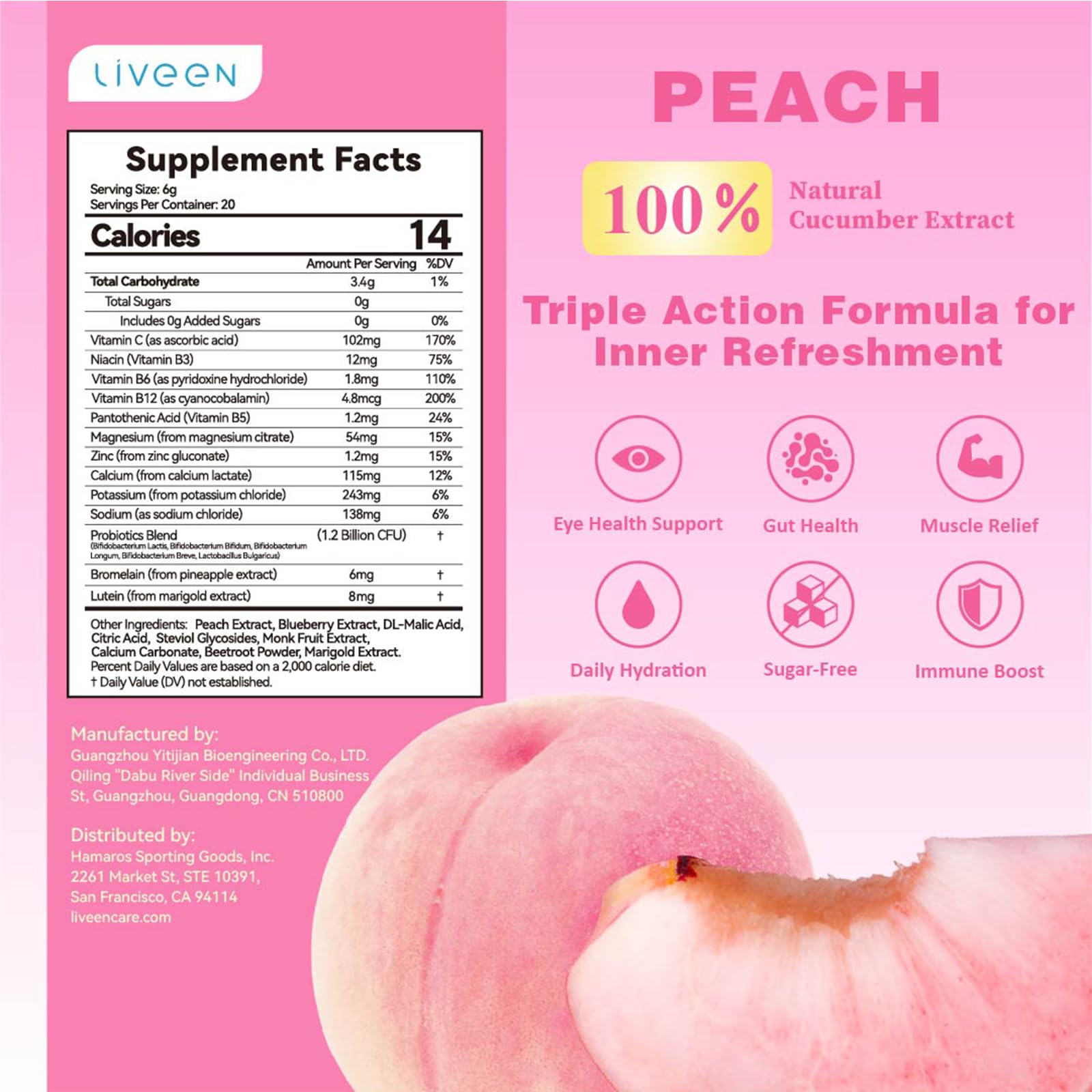 Liveen Rebound100 includes vitamins B and C for daily energy.
