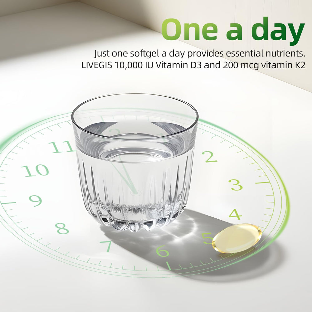 LIVEGIS bottle nutrition facts help informed daily choices.