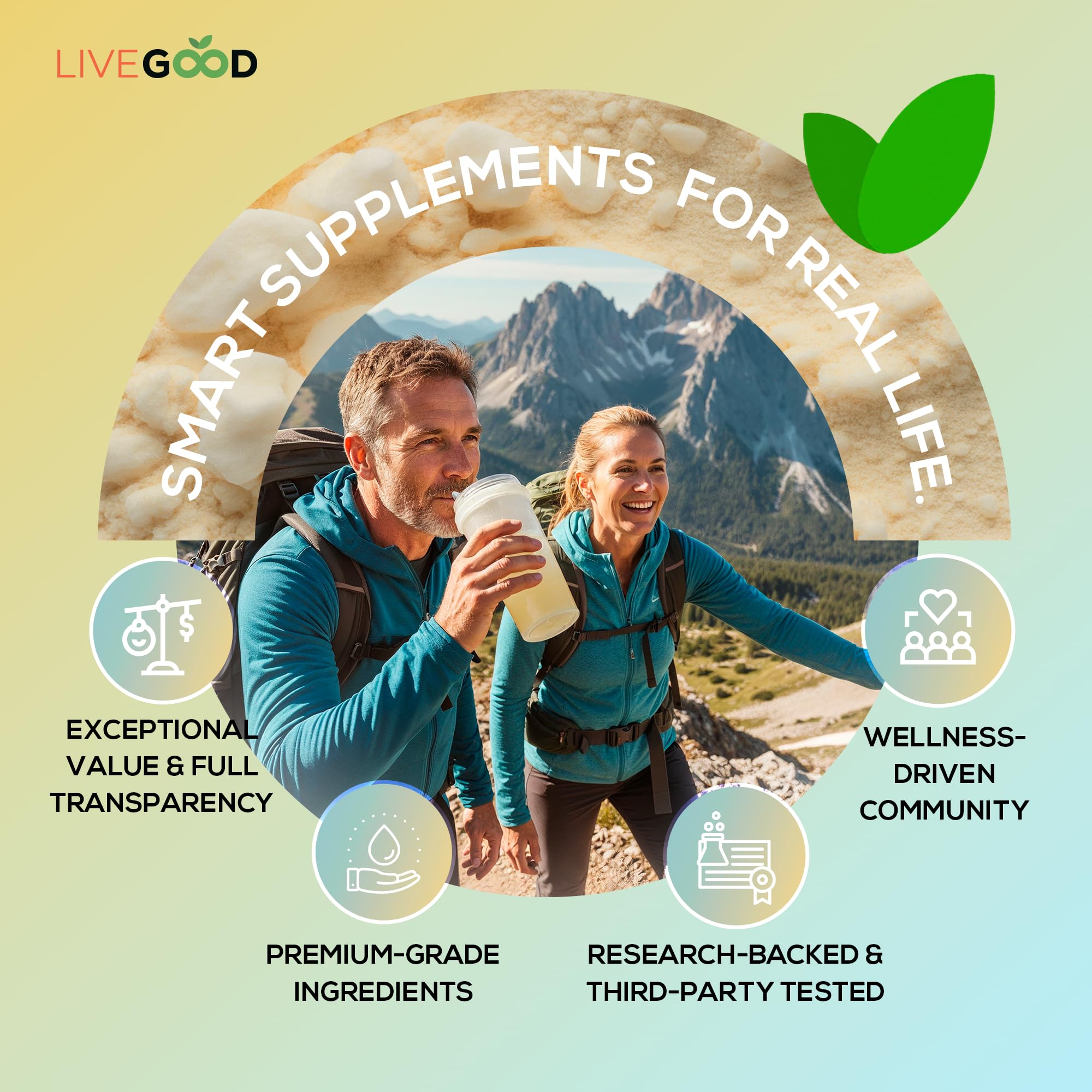LIVEGOOD Daily-use hydration routine aid for active lifestyles.