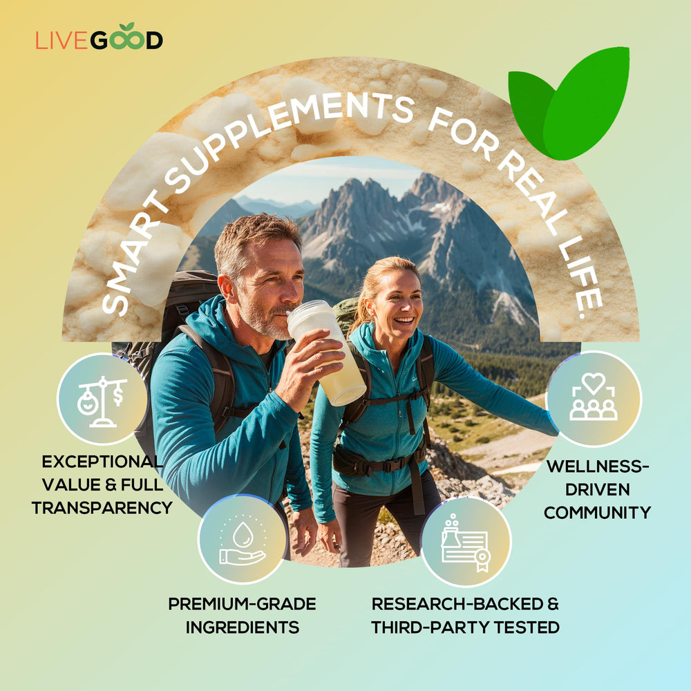 LIVEGOOD Daily-use hydration routine aid for active lifestyles.