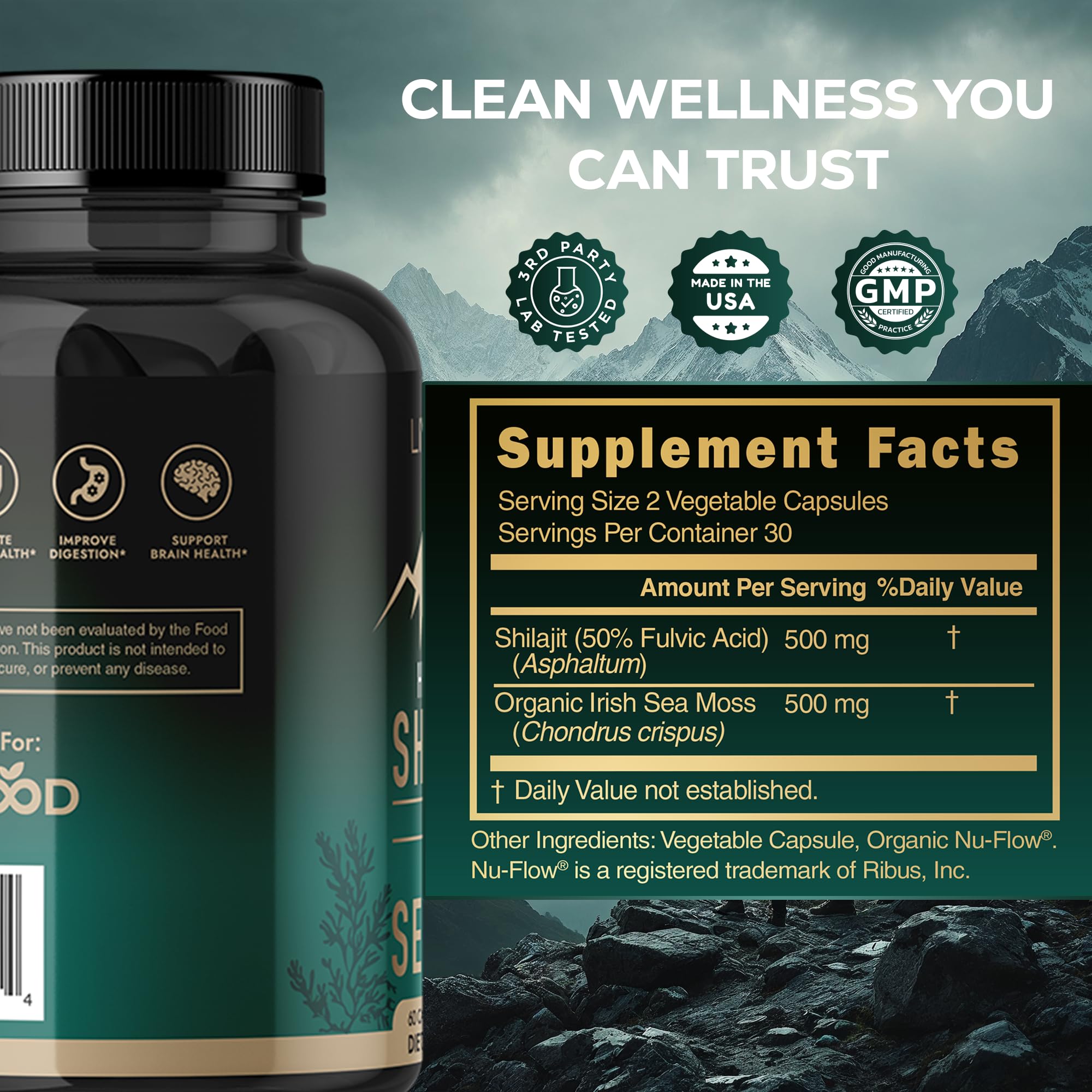 LIVEGOOD Fulvic acid mineral blend capsules promoting overall wellness.