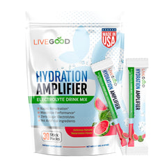 LiveGood Hydration Amplifier Watermelon stick-pack for on-the-go hydration.