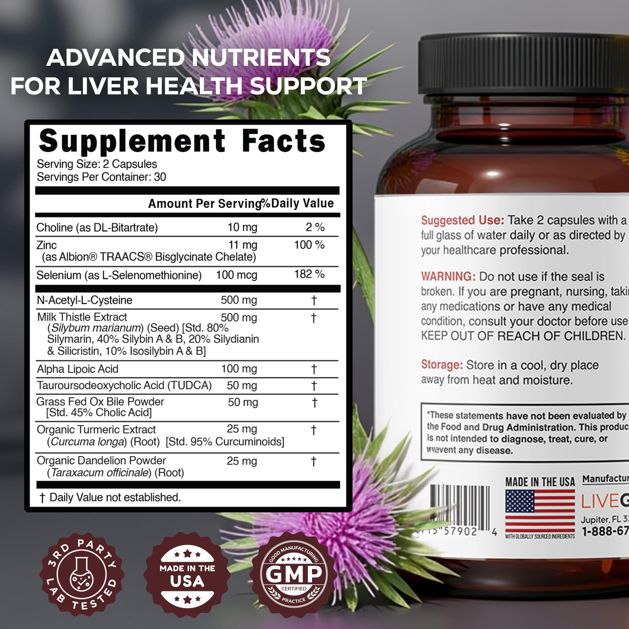 LIVEGOOD Liver Support capsules arranged to illustrate daily dosage for wellness