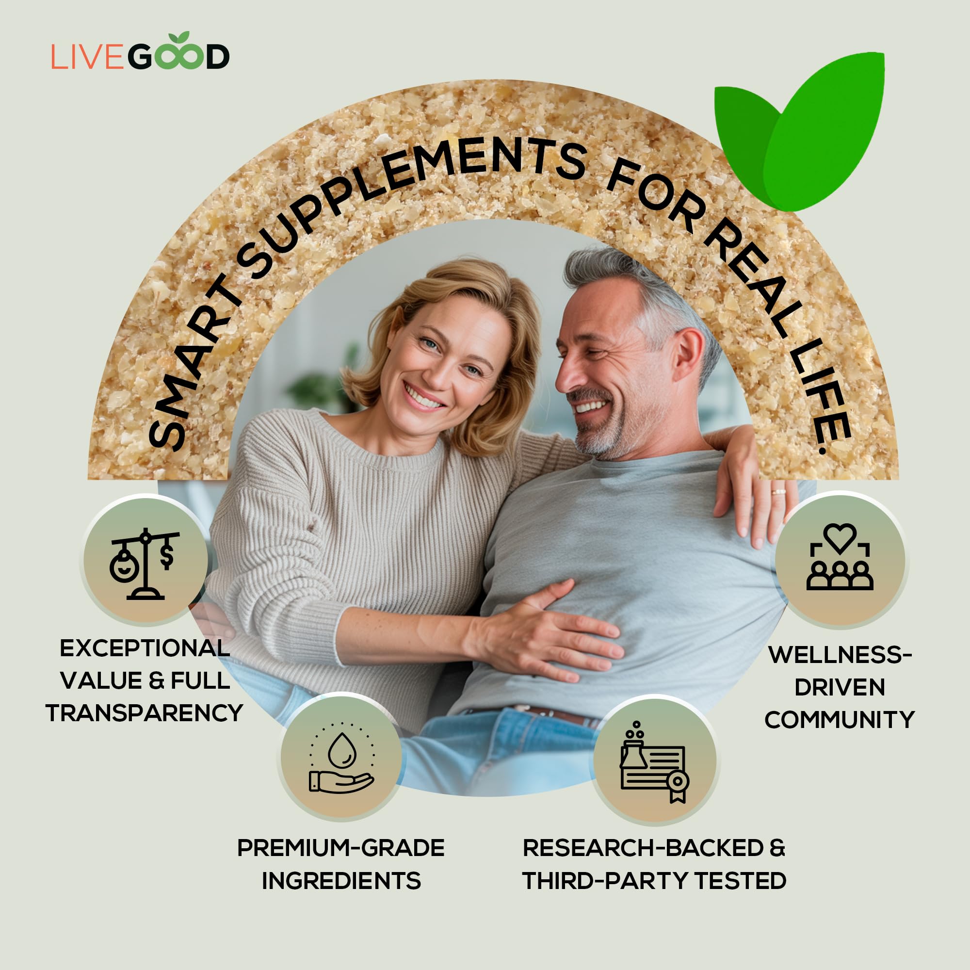 LiveGood Organic Fiber Powder packaging and branding on the label.