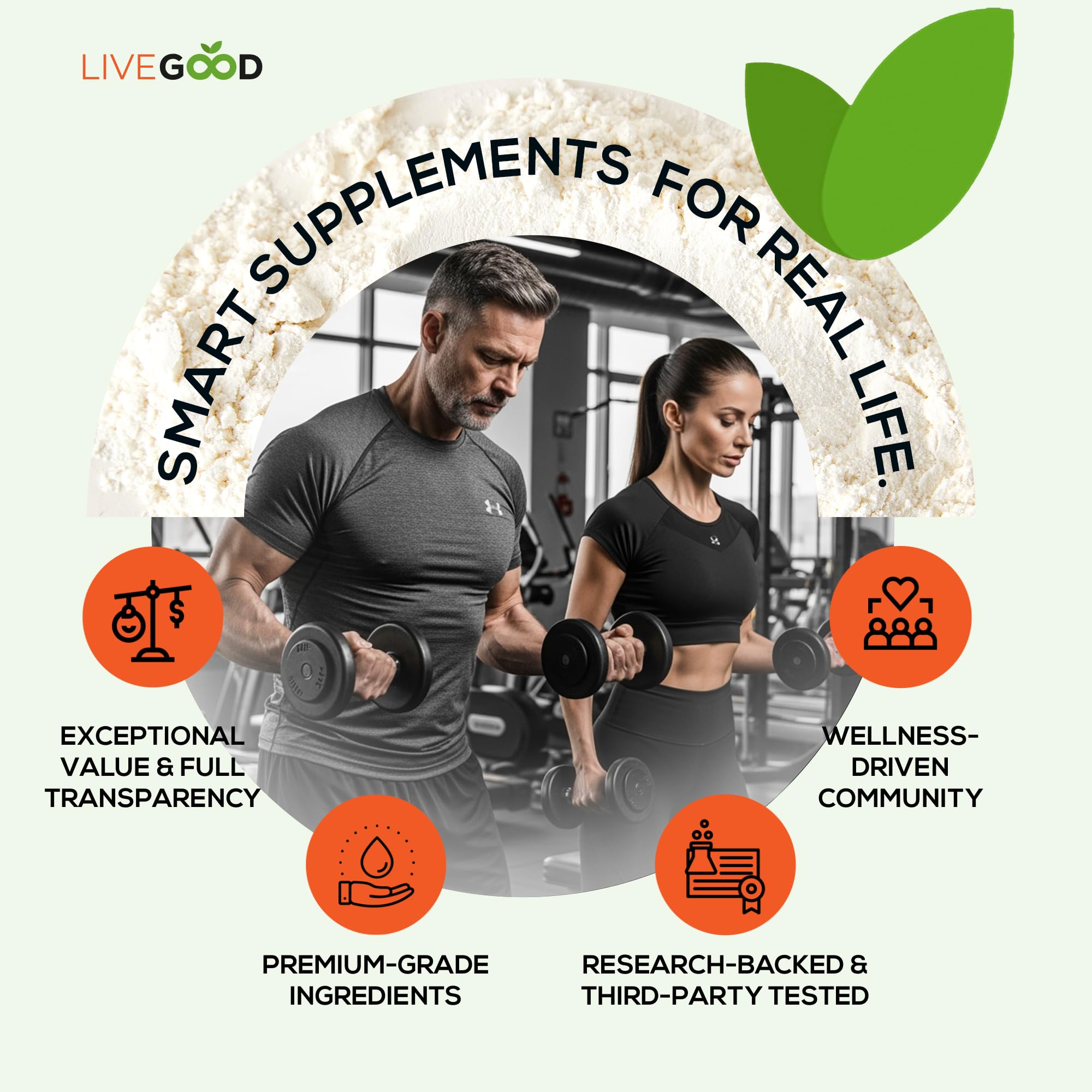 LIVEGOOD USA-made seal—quality standards from source to packaging.