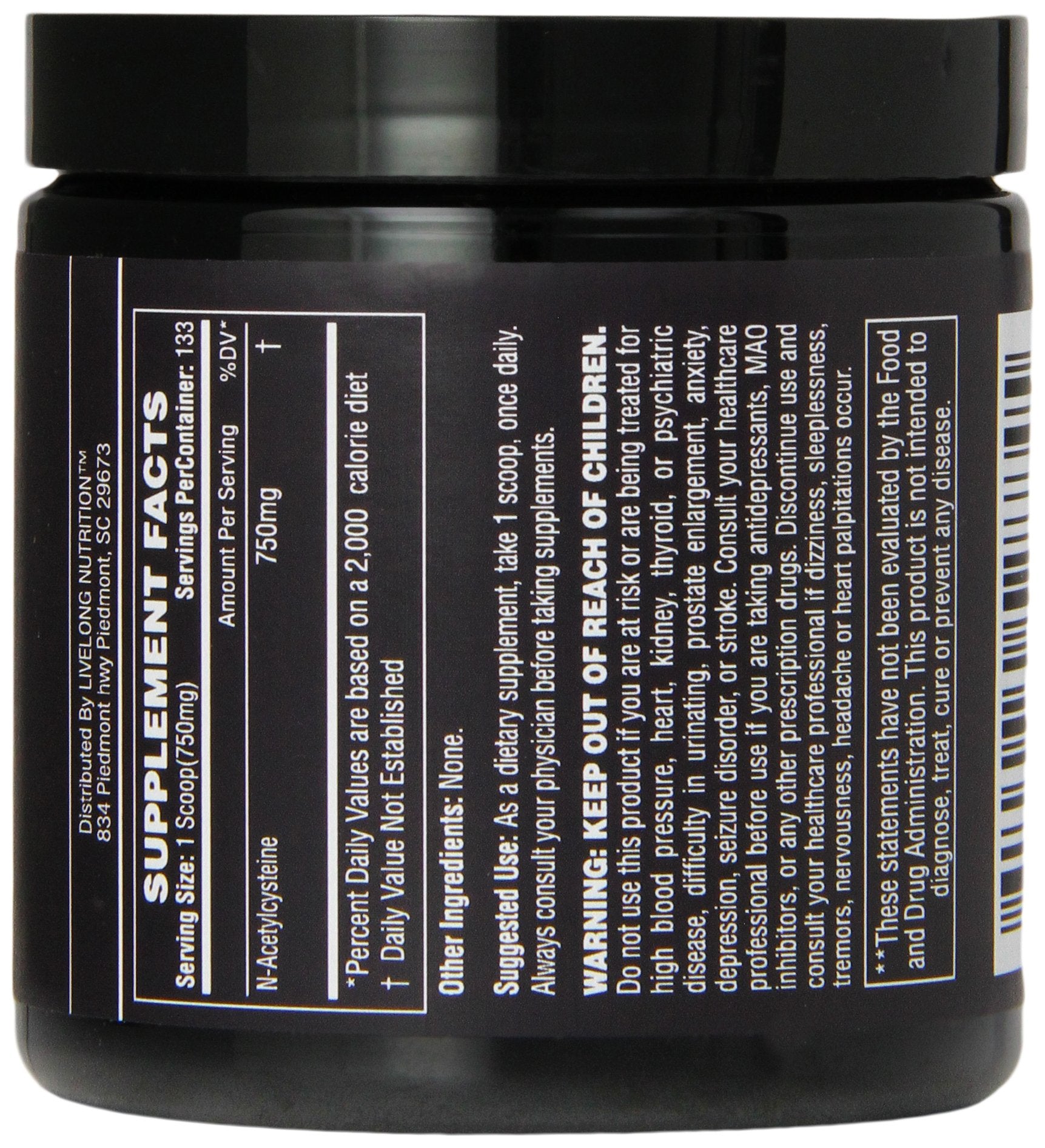 LiveLong NAC powder scoop dispensing for easy daily use