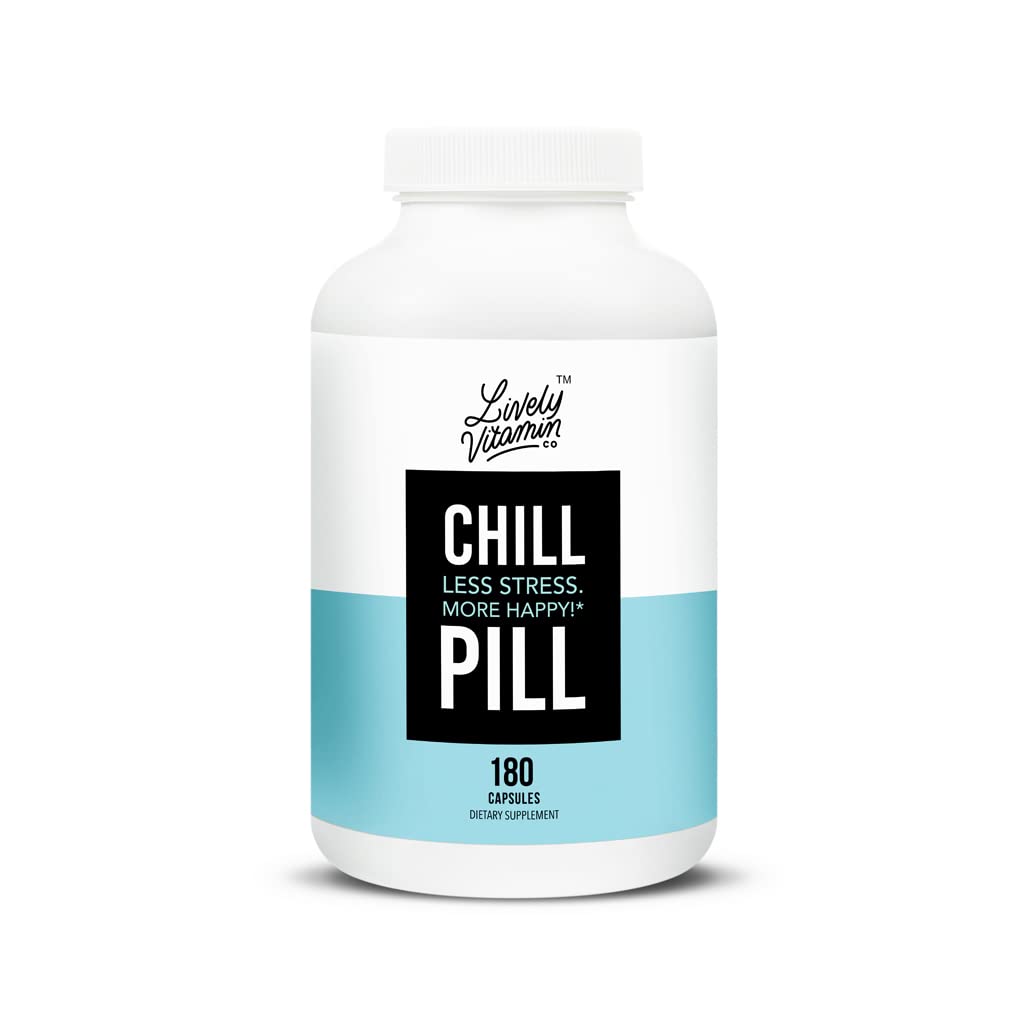 LIVELY VITAMIN CO Chill Pill bottle close-up for calm mood support